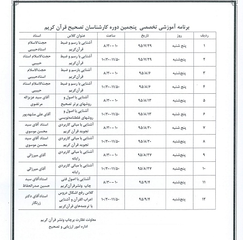 آغاز کارگاه‌های آموزش تصحیح قرآن برای مصححان