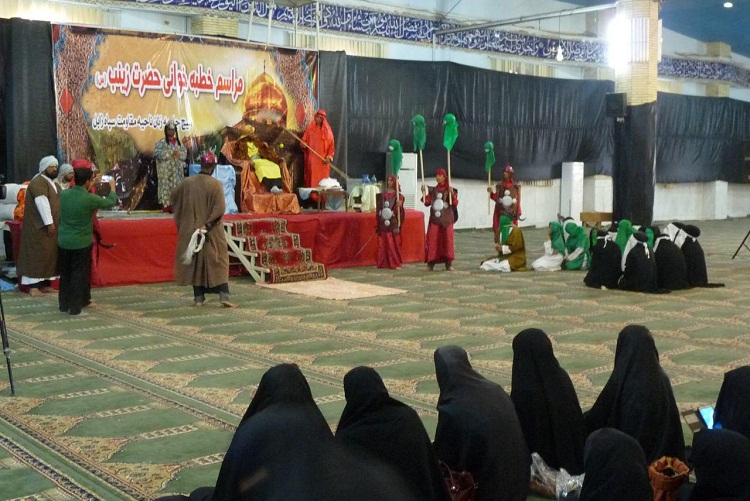 اجرای تعزیه و خطبه‌خوانی حضرت زینب(س) در زابل + تصاویر