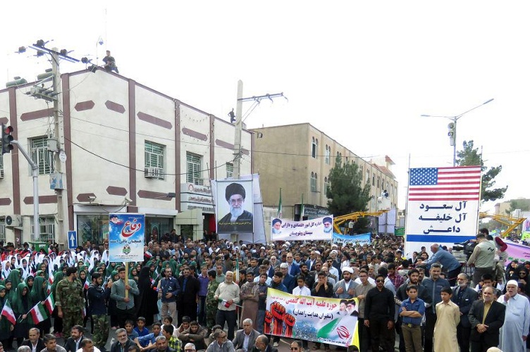 طنین فریاد « مرگ بر امریکا» در راهپیمایی 13 آبان زاهدان + تصاویر