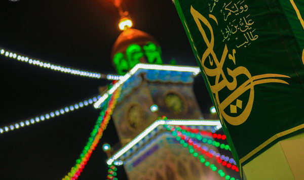 آذين‌بندی حرم اميرمومنان(ع) در آستانه سيزده رجب