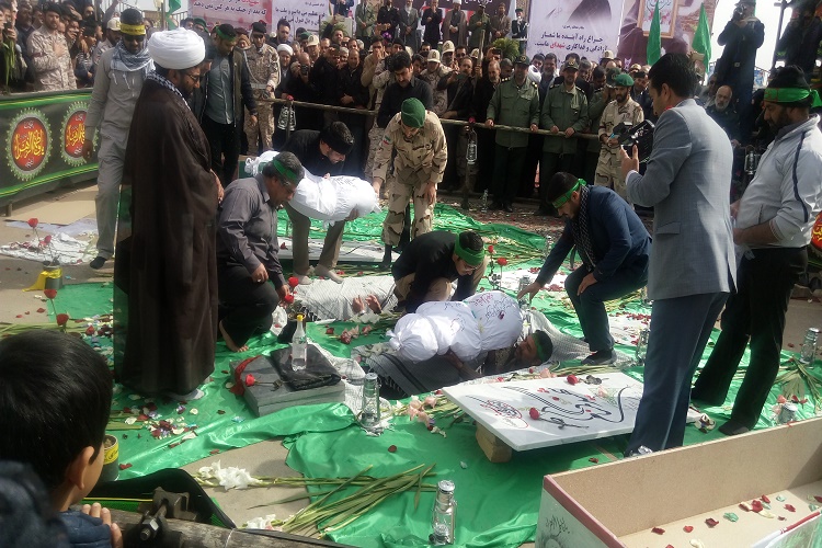 مراسم تشییع دو شهید گمنام در تایباد