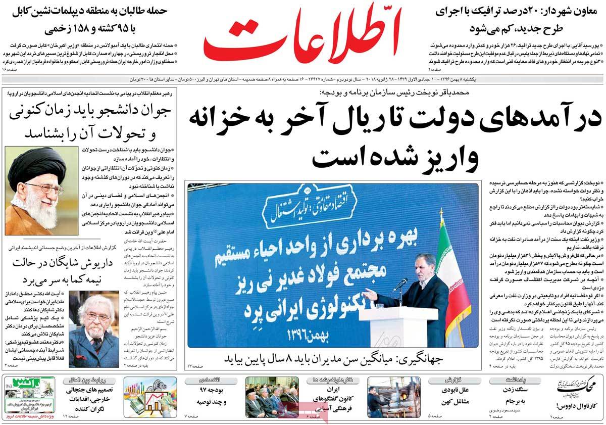 بودجه در میدان صحن/ شاهزادگان تسلیم ولیعهد/ رگیری سپاه با داعش در غرب کشور
