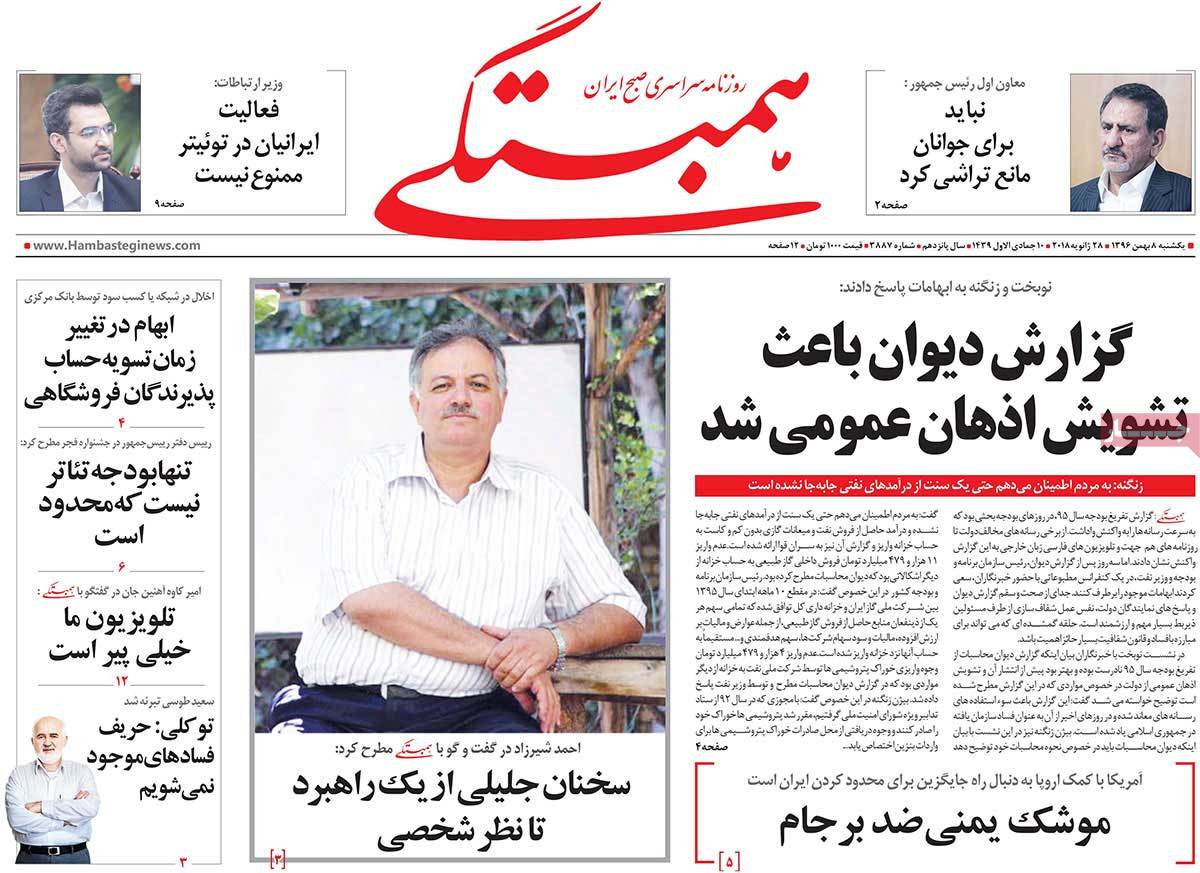 بودجه در میدان صحن/ شاهزادگان تسلیم ولیعهد/ رگیری سپاه با داعش در غرب کشور