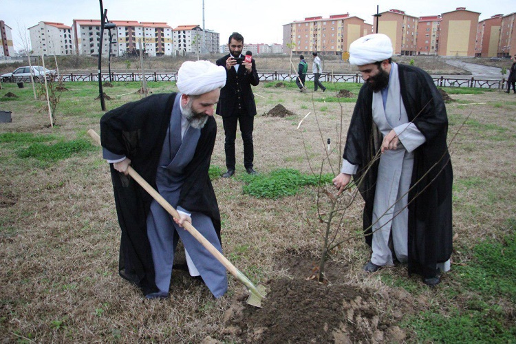 غرس 313 اصله نهال به نام شهدای مدافع حرم گیلان