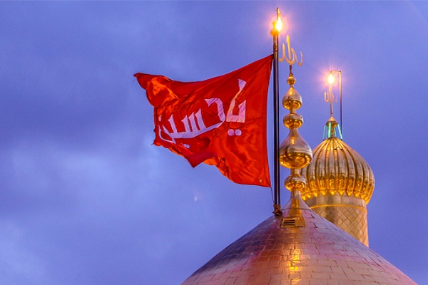 اهتزار پرچم حرم حسینی در مرزهای فلسطین