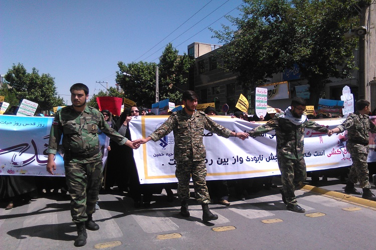 بانگ مرگ بر اسرائیل در زادگاه بنیانگذار جمهوری اسلامی طنین‌انداز شد