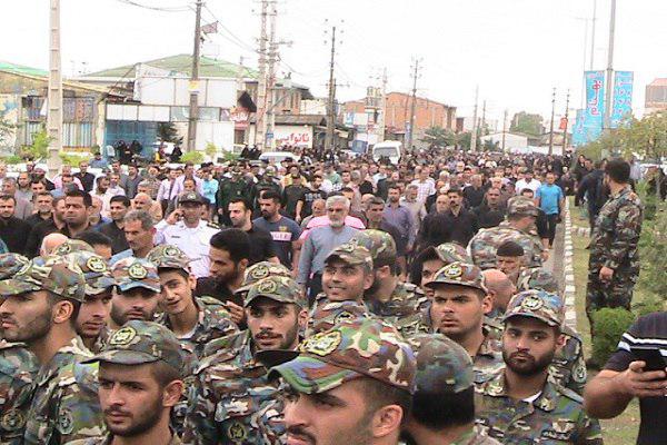 تشییع پیکر مطهر شهید میثم علیجانی در شهرستان بابلسر