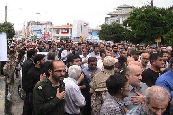 تشییع پیکر مطهر شهید میثم علیجانی در شهرستان بابلسر