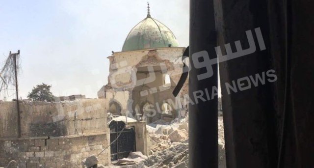 بقایای مسجد جامع موصل در قاب تصاویر