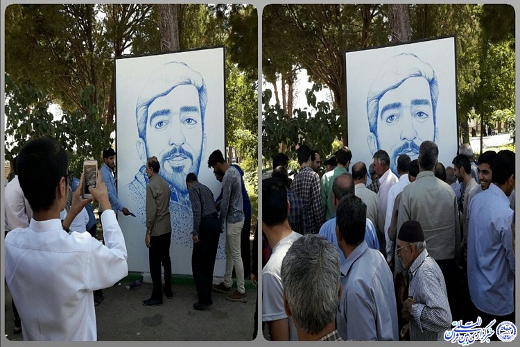 تصویرگری از آزاده شهید با 35 هزار اثر انگشت سبزواری