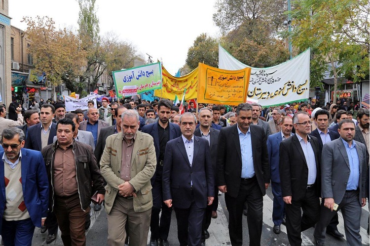 گزارش تصویری راهپیمایی مردم تبریز در روز 13 آبان