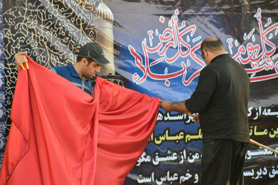 گزارش تصویری آماده‌سازی موکب امام خامنه‌ای خرم‌آباد