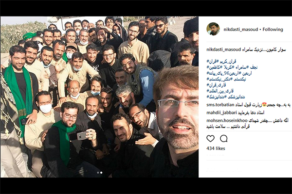 کاروان قرآنیان در مسیر سامرا سوار بر کامیون