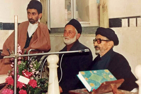 تصویری قدیمی از حافظیان، مختاری، رحیمی از اساتید قرآنی مشهد در دارالقرآن محمدی جلسه میرزا علی رحیمی