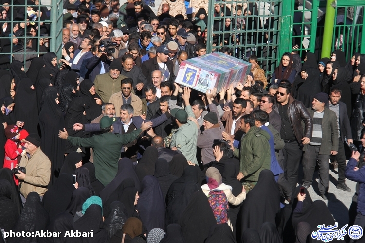 آیین تشییع شهید مدافع حرم، منصور عباسی در چهارمحال و بختیاری