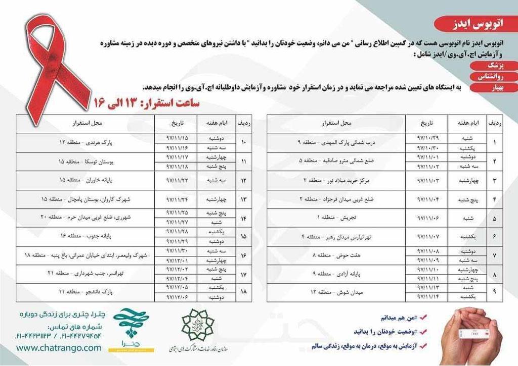اتوبوسهای ایدز در شهر تهران مستقر شدند اتوبوسهای ایدز در شهر تهران مستقر شدند