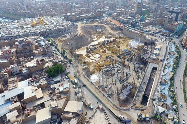 پیشرفت 85درصدی خاکبرداری صحن حضرت زینب(س) در کربلا