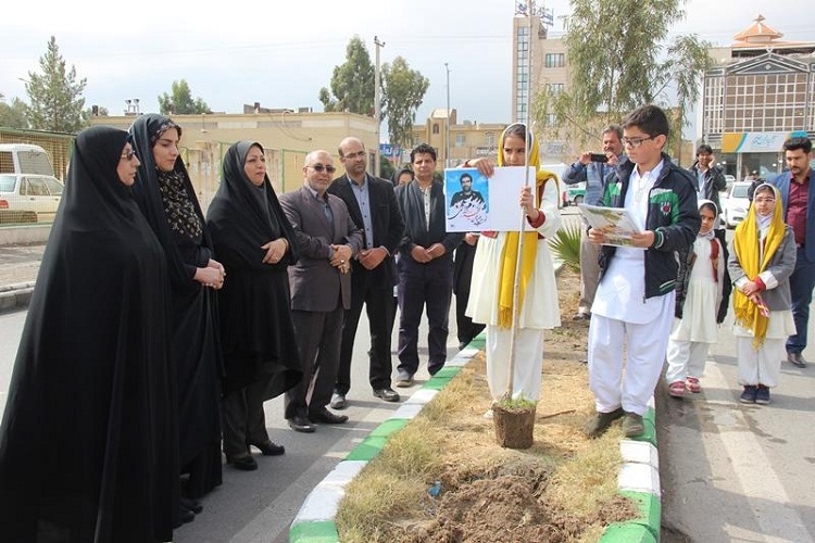 تصاویری از غرس ۲۷ نهال به یاد ۲۷ شهید مدافع وطن در زاهدان
