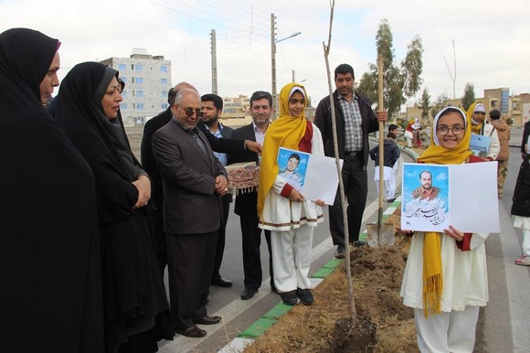تصاویری از غرس ۲۷ نهال به یاد ۲۷ شهید مدافع وطن در زاهدان