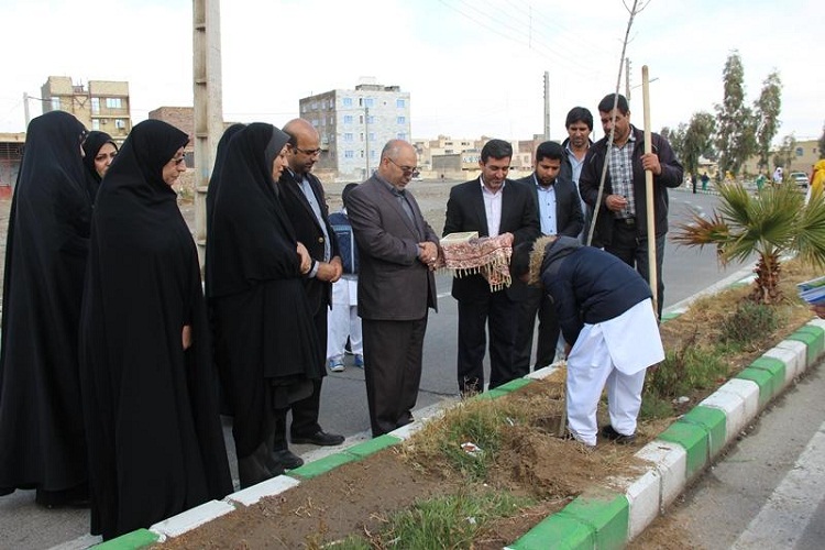 تصاویری از غرس ۲۷ نهال به یاد ۲۷ شهید مدافع وطن در زاهدان