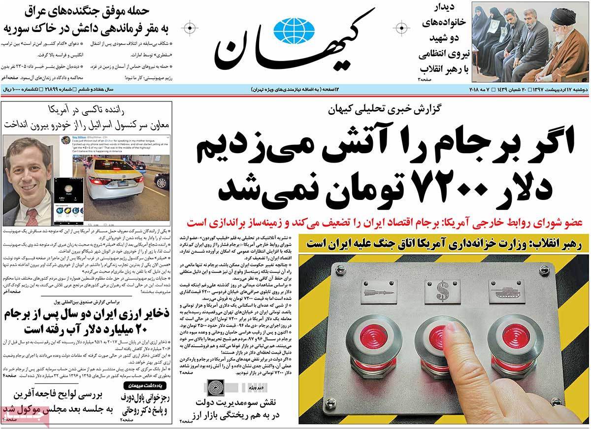 ارسال نشود/// دیدار خانواده‌های 2 شهید ناجا با رهبر انقلاب/ هشدار روحانی به ترامپ/ حزب‌الله پیشتاز انتخابات لبنان