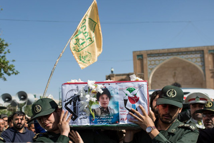 شهید 18 ساله تیپ فاطمیون در گلزار شهدای قزوین آرام گرفت