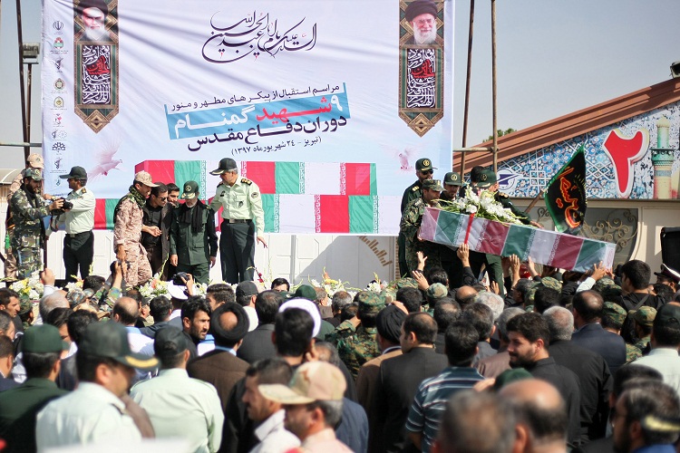 مراسم استقبال از 9 شهید گمنام در تبریز برگزار شد