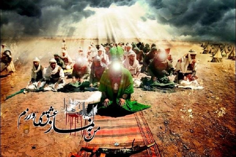 اقامه نمازظهرعاشورا درآستان 35 امامزاده خراسان&zwnj;شمالی