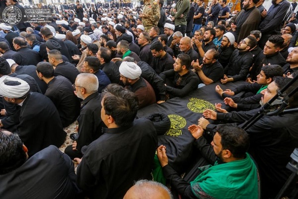 تصاویری از تشییع پیکر علامه الحلو، استاد برجسته حوزه علمیه نجف