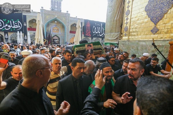 تصاویری از تشییع پیکر علامه الحلو، استاد برجسته حوزه علمیه نجف