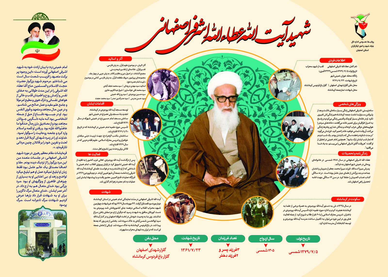 اینفوگرافی شهید آیتالله اشرفی اصفهانی (ره) منتشر شد اینفوگرافی شهید آیتالله اشرفی اصفهانی (ره) منتشر شد