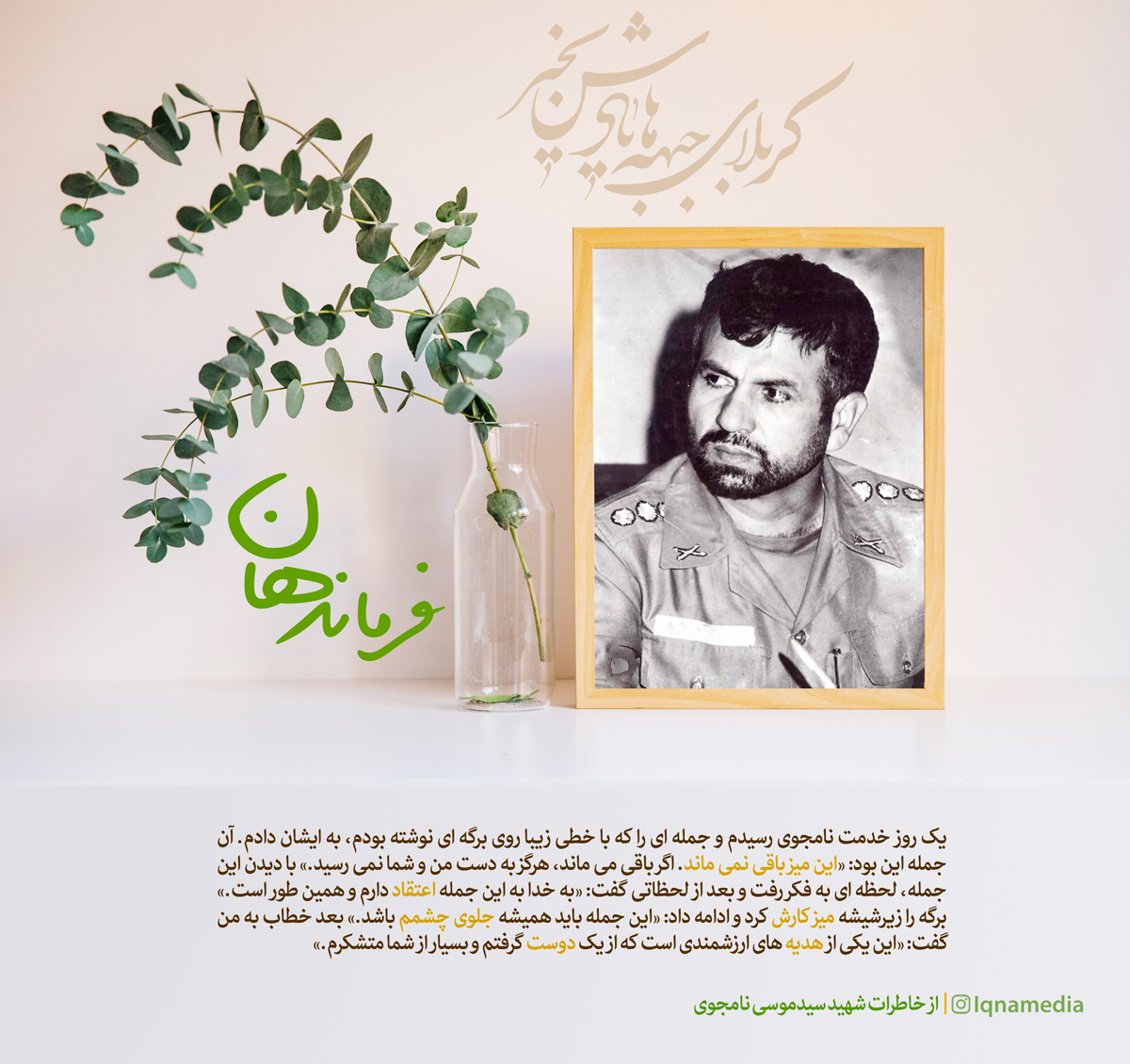 طرح/ فرماندهان(۲)؛ شهید سیدموسی نامجوی