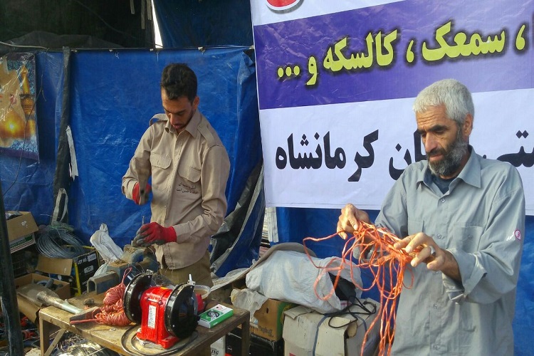 ارائه خدمات توانبخشی در موکب&zwnj;های بهزیستی کرمانشاه
