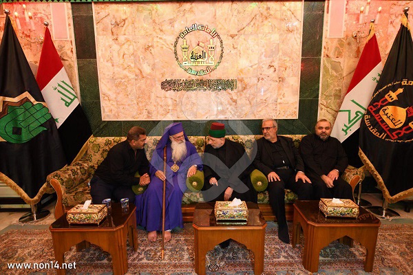 سجده کشیش گرجستانی بر خاک کربلا/ انسانیت را در اربعین یافتم+عکس
