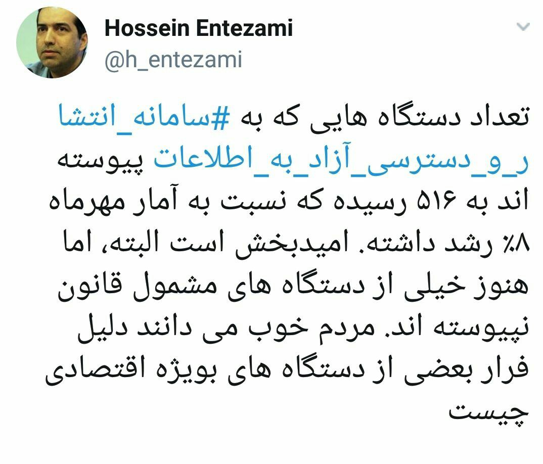 ‌‌فرار دستگاه‌های اقتصادی از پیوستن به سامانه انتشار آزاد اطلاعات