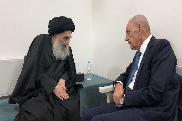 رئیس پارلمان لبنان با آیت‌الله سیستانی دیدار کرد