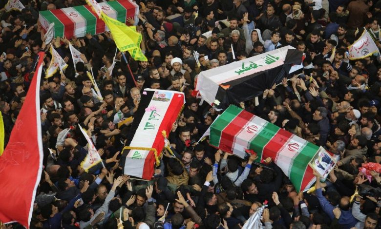 مراسم وداع با سردار دل‌ها و شهدای مقاومت در عراق