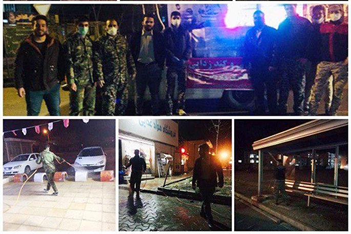 اقدام گروه‌های جهادی برای ضدعفونی کردن وسایل عمومی و معابر سبزوار