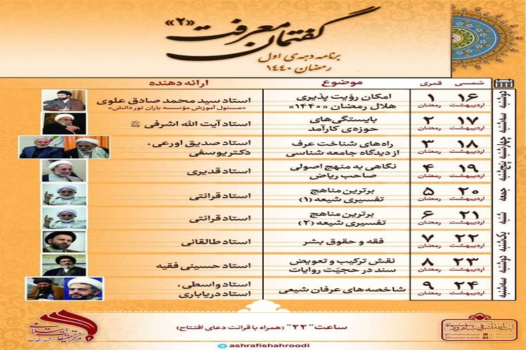 برگزاری سلسله جلسات گفتمان معرفت در مشهد