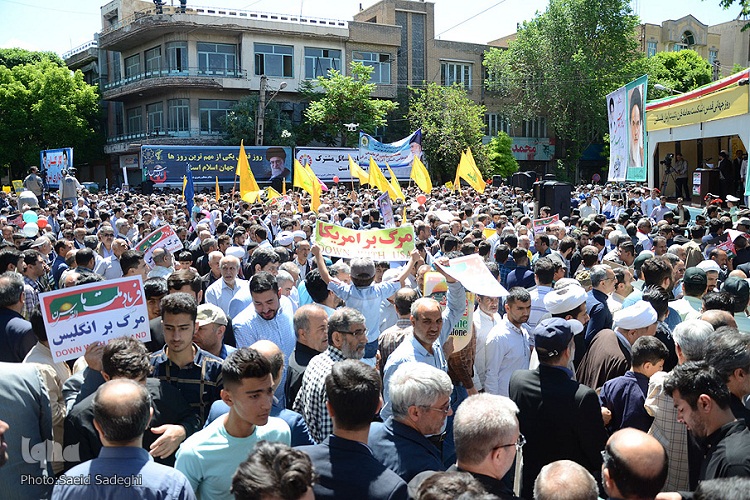 طنین فریاد ضداستکباری و ضد صهیونیستی مردم روزه دار تبریز