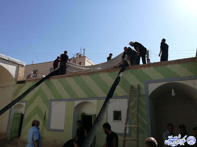 بیرق عزا در حسینیه کبابی بیرجند