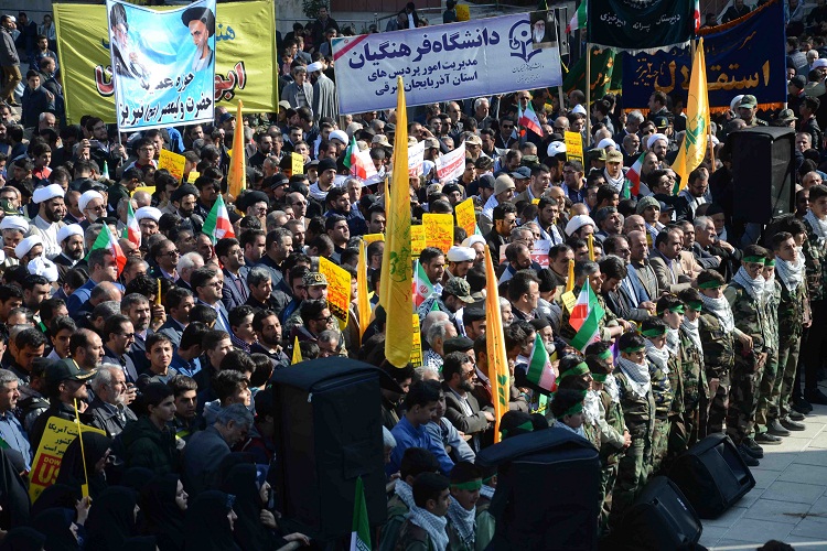 طنین فریاد &laquo;مرگ بر آمریکا&raquo; در راهپیمایی ۱۳ آبان آذربایجان&zwnj;شرقی