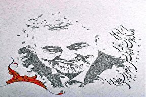 تمثال سردار سلیمانی با آیات قرآن به تصویر کشیده شد