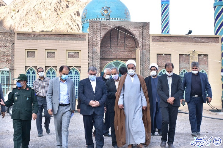 بررسی مشکلات طرح توسعه امامزاده شاه سلیمان علی(ع) خوسف با حضور استاندار
