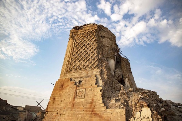 ادامه کار بازسازی مسجد جامع تاریخی موصل + عکس