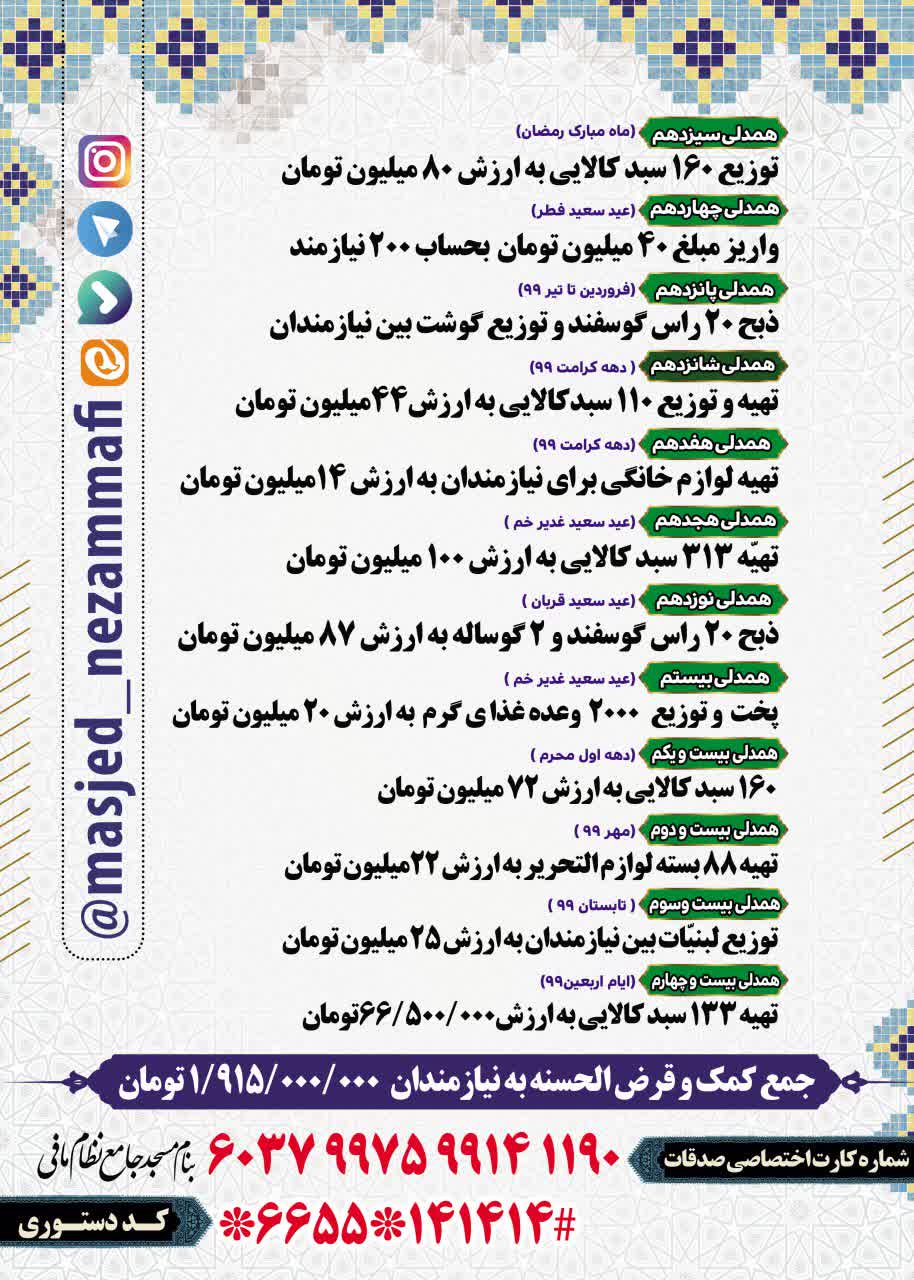کرونا و مسجدی که بیش از 1 میلیارد وام داده است/ هر مسجد را یک صندوق قرض‌الحسنه کنیم