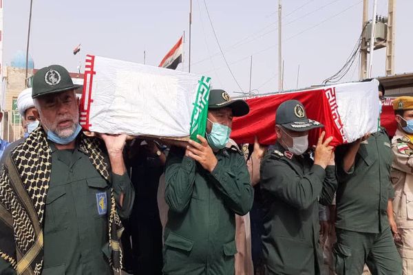 بازگشت پیکرهای مطهر ۶۳ شهید دوران دفاع مقدس از مرز زمینی شلمچه به میهن اسلامی ( آماده)