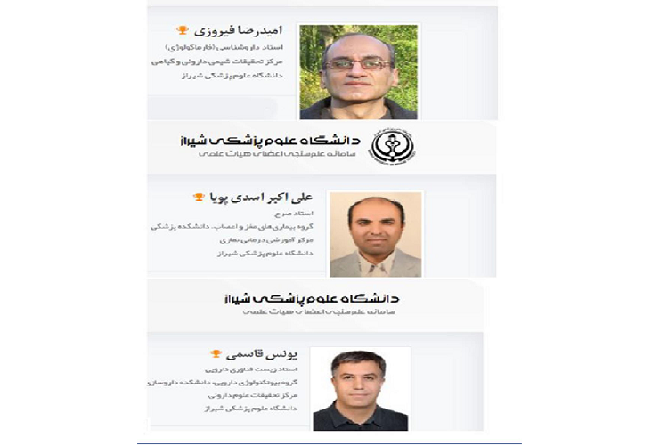 اعضای هیئت علمی دانشگاه علوم پزشکی شیراز، پژوهشگران پراستناد دنیا