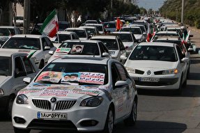 عکس | راهپیمایی خودرویی 22 بهمن‌ در بوشهر