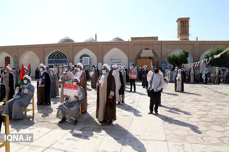 طلاب و روحانیون یزد جنایات صهیونیست&zwnj;ها را محکوم کردند